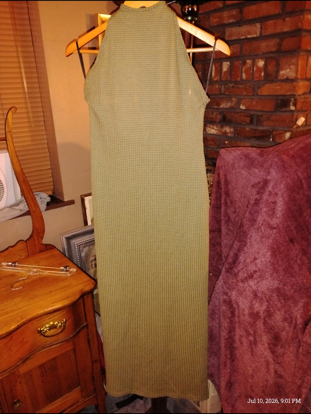 SHEIN Woman's Olive Green Sleeveless Maxi Dress Size L